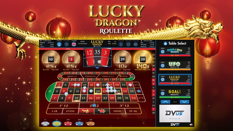 Lucky dragon multiplier roulette UI