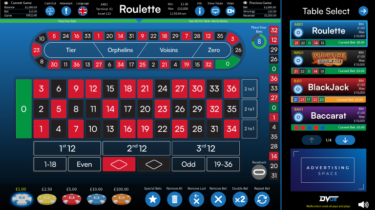 Roulette Terminal UI