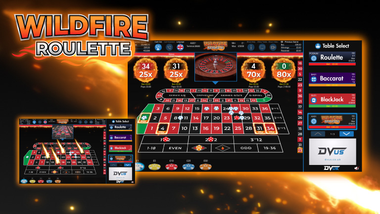 Wildfire multiplier roulette variant